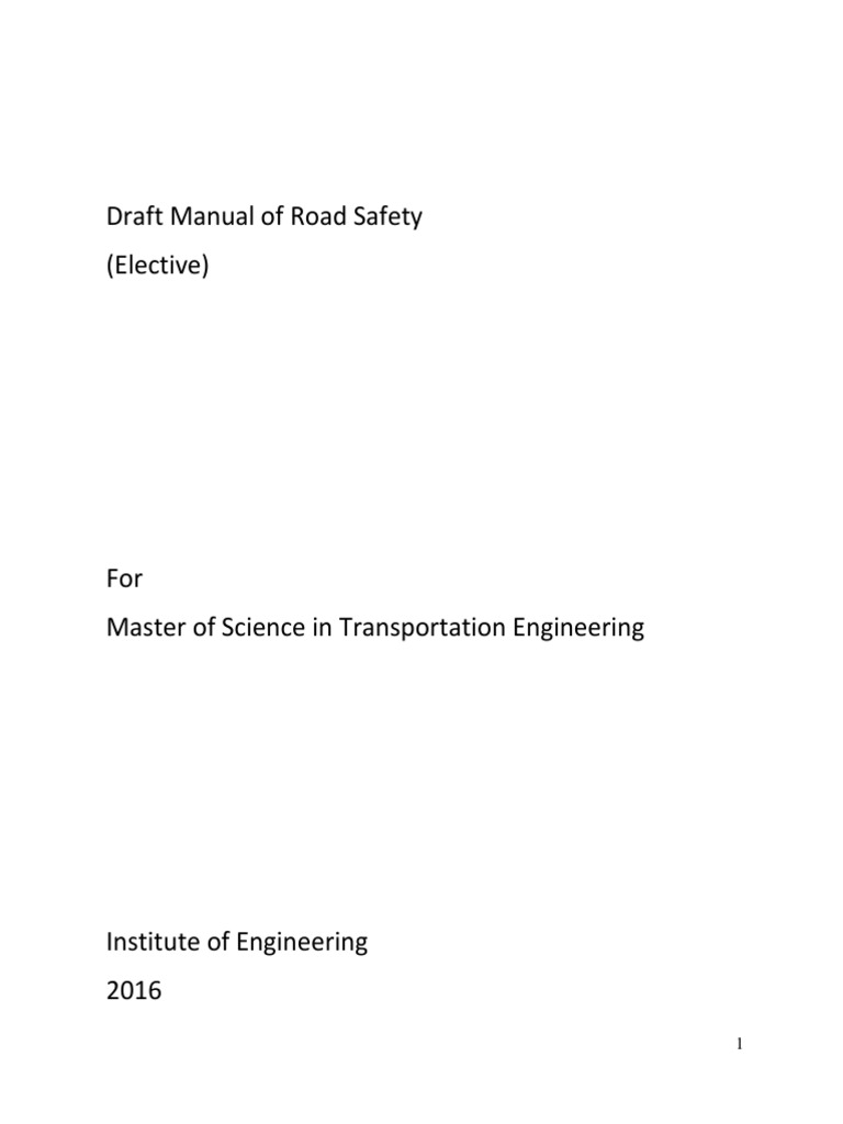 Road Safety Manual PDF Traffic Collision Road Traffic Safety