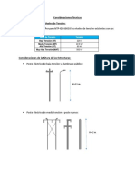 Niveles de tensión, altura de postes y consideraciones técnicas