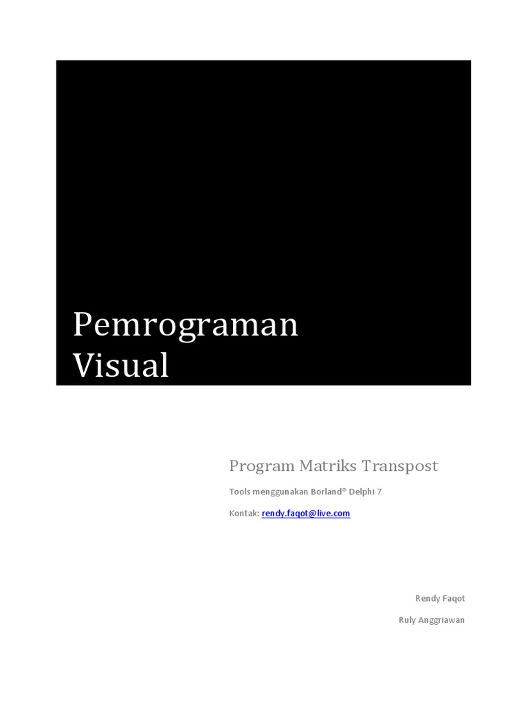 Tutorial Delphi - Matriks Transpost | PDF