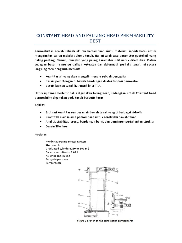 Permeability Testing Methods Explained | PDF