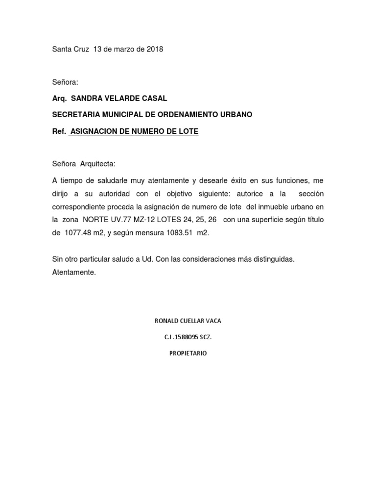 Lote Assignment Requests to Sandra Velarde | PDF
