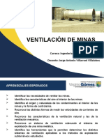 Ventilación de Minas: Carrera: Ingeniería de Ejecución en Minas Docente: Jorge Antonio Villarroel Villalobos