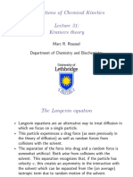 Foundations of Chemical Kinetics Kramers Theory: Marc R. Roussel Department of Chemistry and Biochemistry