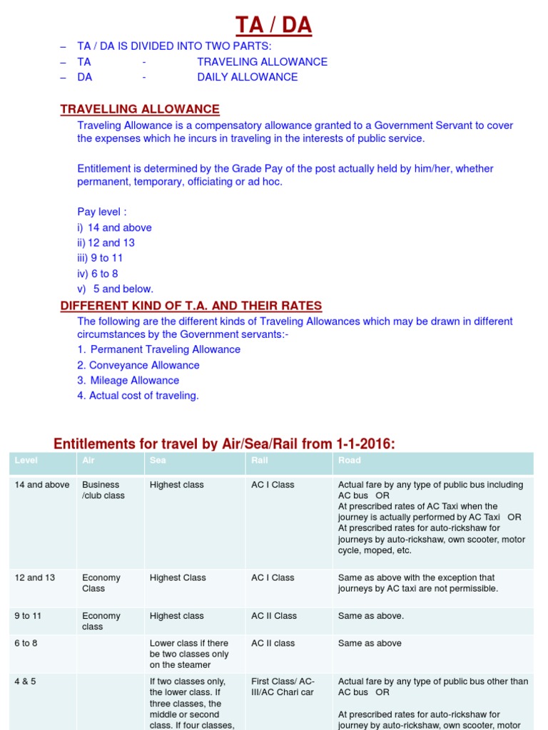 Ta / Da: Travelling Allowance | Download Free PDF | Fuel Economy In ...