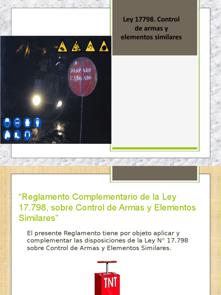 Ley 17798 Clase 1 Descargar gratis PDF Material explosivo Camión