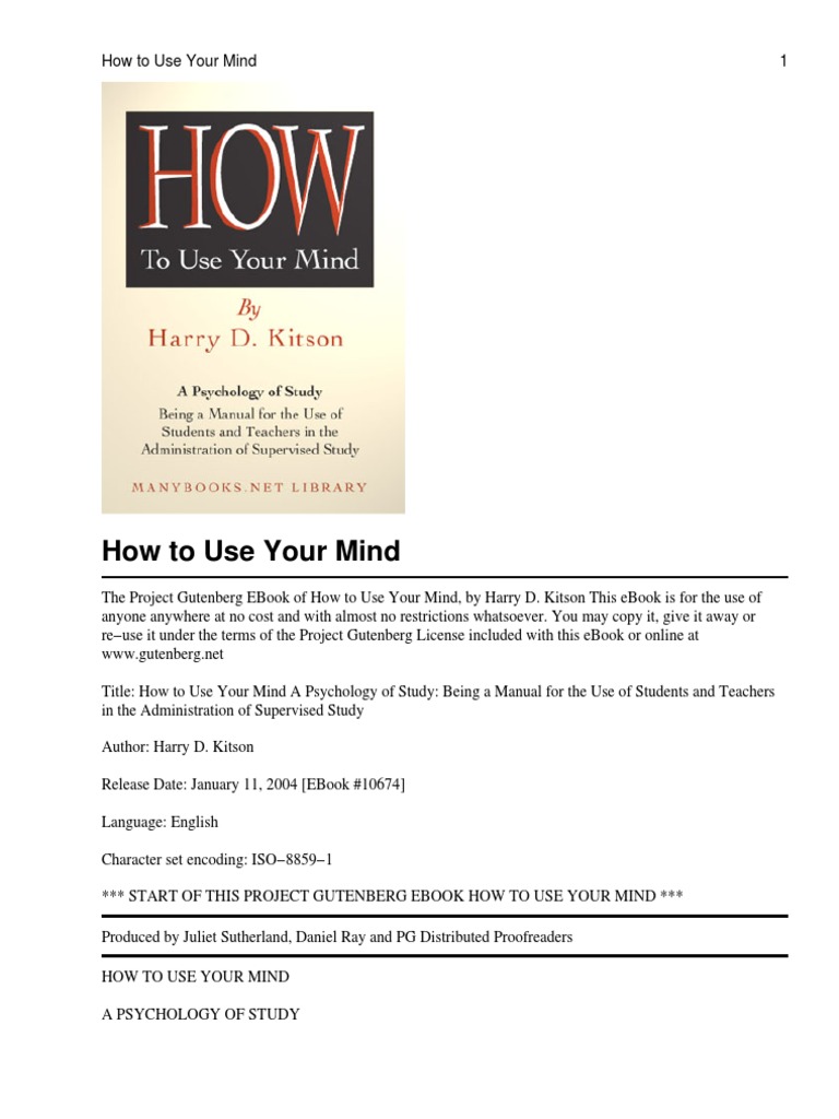 How To Use Your Mind | PDF | Nervous System | Brain