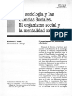 PARK Sociologia y Las Ciencias Sociales