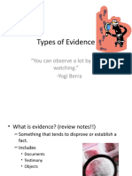 Types of Evidence Part 1