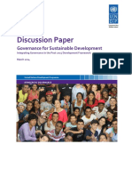 Discussion Paper Governance For Sustainable Development