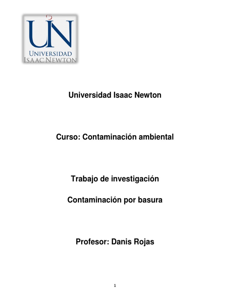 TI - Contaminación Por Basura | PDF | Residuos | La contaminación del agua