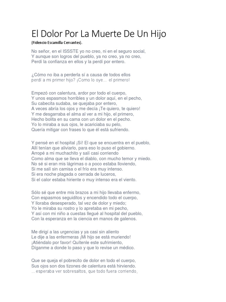 El Dolor Por La Muerte de Un Hijo | PDF | Bienestar | Medicina