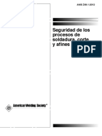 ANSI Z49.1_2012. Seguridad de Los Procesos de Soldadura, Corte y Afines