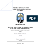 Gestion de Talento Humano y El Desempeño Laboral en La Municipalidad Distrital de Huachac