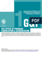 APA Guidelines and Principles For Accreditation of Programs in Professional Psychology