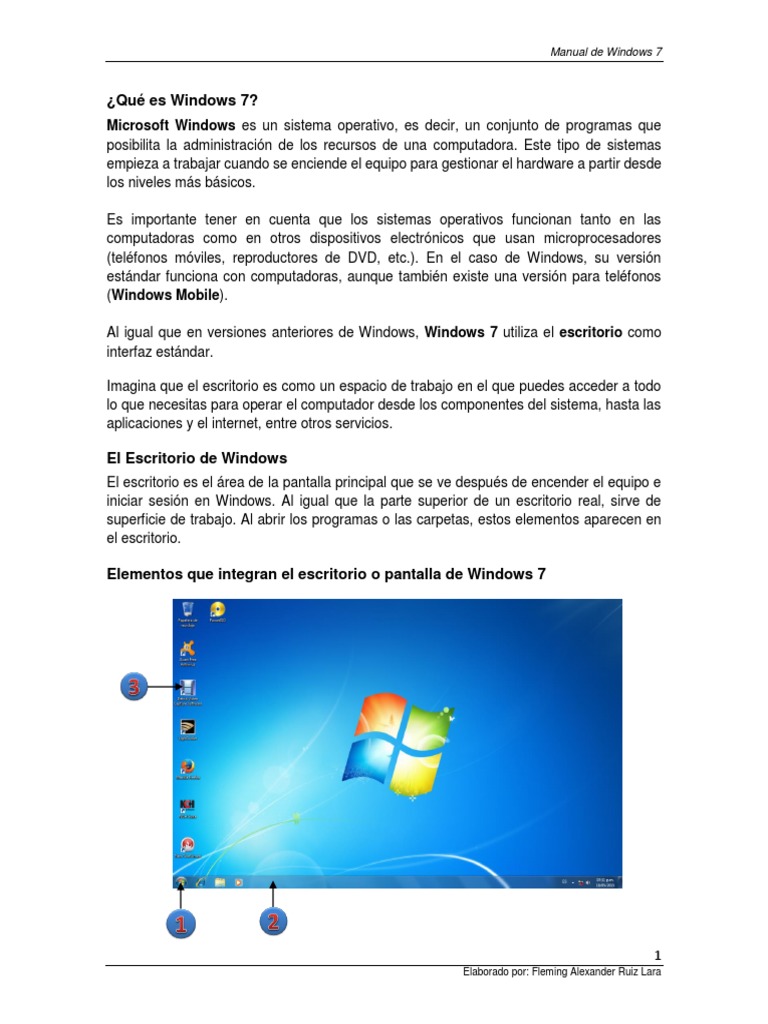Manual Básico de Windows 7 | PDF | Ventana (informática) | Point and Click