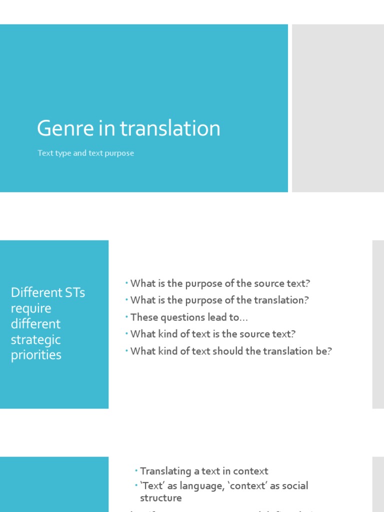 Understanding Genre in Translation | PDF | Context (Language Use ...