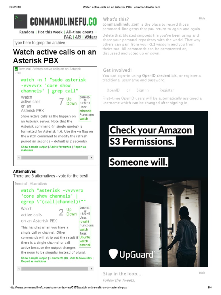 Monitor Active Asterisk PBX Calls | PDF | Command Line Interface | Unix