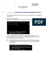 Step by Step Instructions To Reset Root Password in OEL 5.5: Author - A.Kishore/Sachin