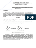 Determinação Da Constante de Velocidade para Hidrólise Do Ácido Acetilsalicílico Por Espectrofotometria