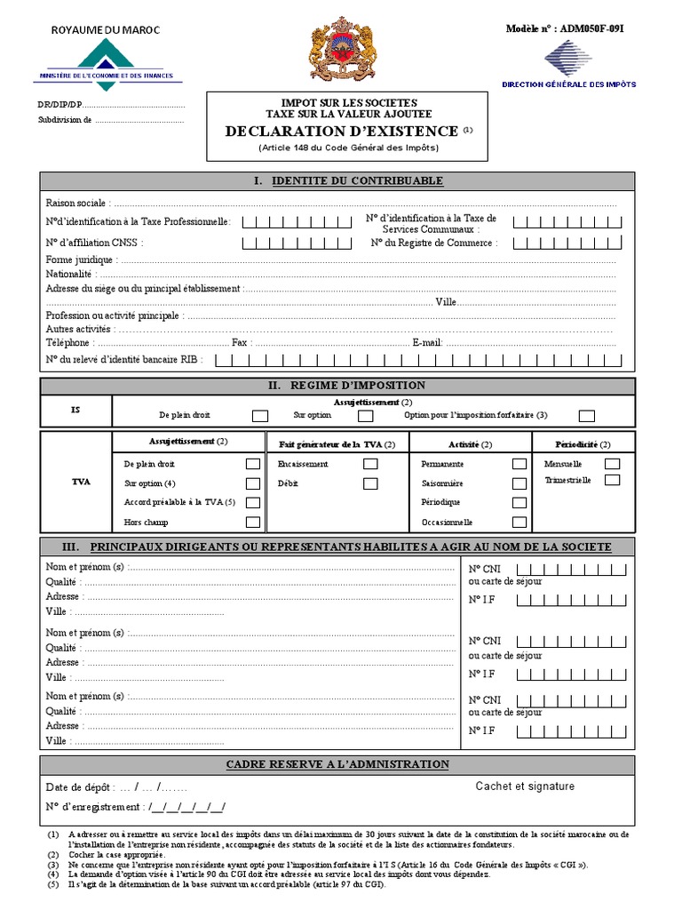 declaration-d-existence.pdf | Value Added Tax | Taxes