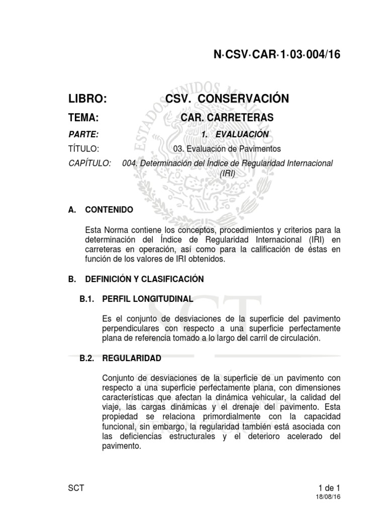 Evaluación del Índice de Regularidad IRI | PDF | Transporte por ...