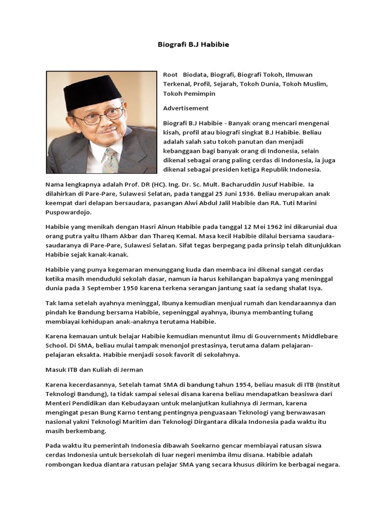 Biografi B J Habibie