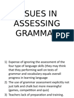Issues in Assessing Grammar