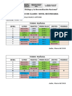 HORARIO EDUCACION FISICA