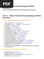 Object Oriented Programming and Data Structures - Lecture Notes, Study Materials and Important questions answers