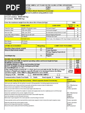 Routine Lift Plan-crane