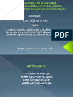 La deforestación ambiental y la alteración de la temperatura y del clima F.M.O departamento de ciencias agronómicas de febrero a junio del 2017     