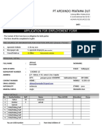 Application For Employement Form: PT Apexindo Pratama Duta TBK