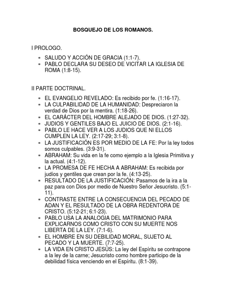 Bosquejo de Los Romanos Sola fide Cristo (Título)