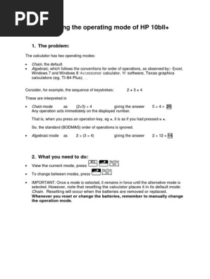 Changing The Operating Mode Of Hp 10bii Pdf