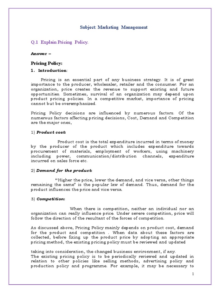 Marketing Management | PDF | Pricing | Strategic Management