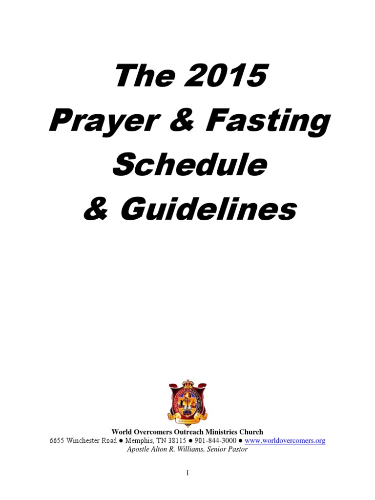 2015 Prayer and Fasting Guide and Schedule | Fasting | Armor Of God