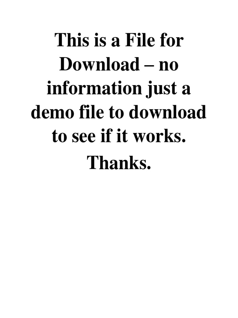 This Is A File For Download No Information Just A Demo File To
