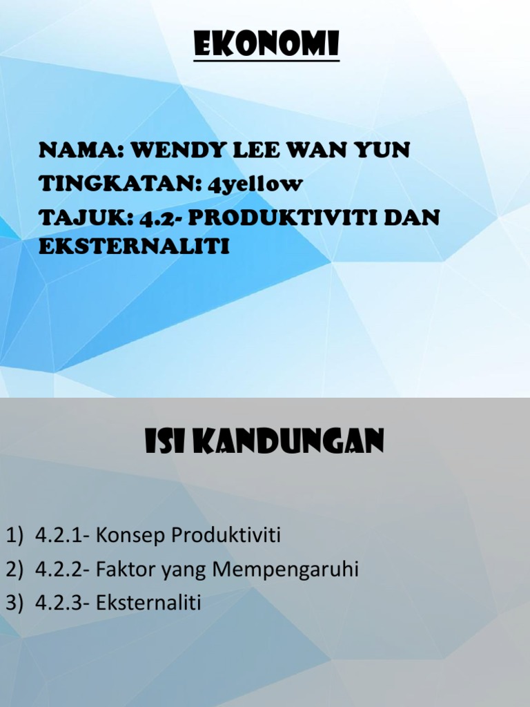 Faktor yang mempengaruhi produktiviti