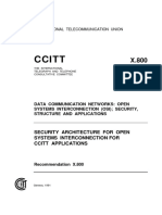 Ccitt: Security Architecture For Open Systems Interconnection For Ccitt Applications