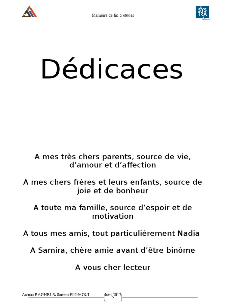 Dédicace Et Remerciement Mémoire De Fin D études 1 PFE Dédicace Remerciement Introduction Conclusion | PDF | Lac de barrage  | Informatique