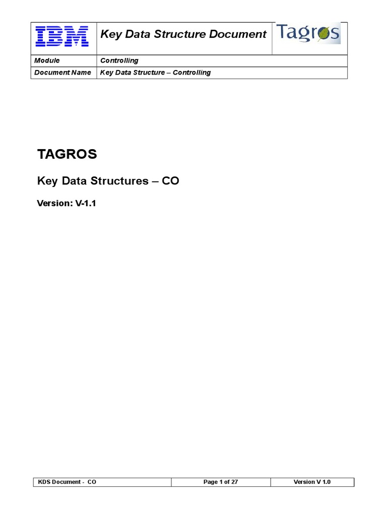 Key Data Structure for Controlling | PDF | Cost Of Goods Sold ...