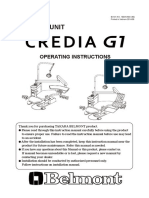 Belmont CrediaG1 Operating Instruction Unit-En