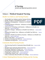 Medical Surgical Nursing - Lecture Notes, Study Materials and Important Questions Answers