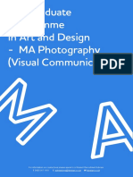 Postgraduate Programme in Art and Design - MA Photography (Visual Communication)