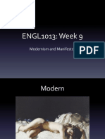 ENGL1013: Week 9: Modernism and Manifestos