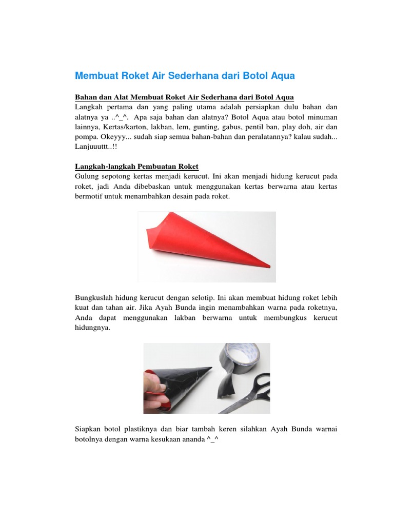 Membuat Roket Air Sederhana Dari Botol Aqua | PDF