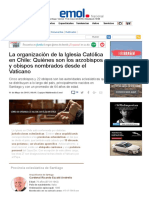 La Organización de La Iglesia Católica en Chile_Arzobispos y Obispos Nombrados Desde El Vaticano