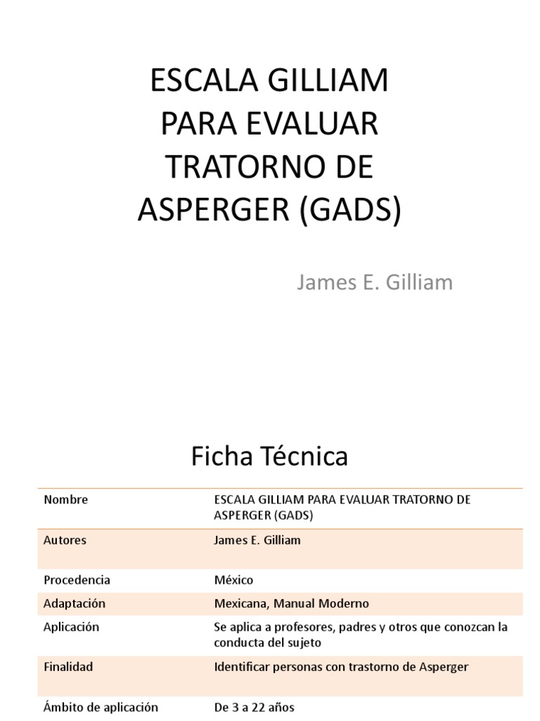 Escala Gilliam para Asperger | PDF | Síndrome de Asperger | Manual ...