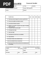 Formwork Inspection Checklist | PDF | Building Engineering | Design