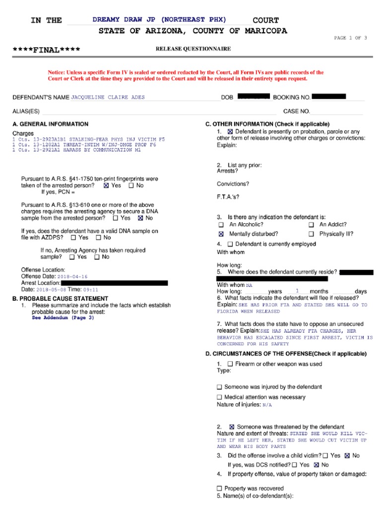 Accused Stalker Police Report